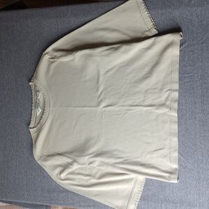 Orvis‎ Crewneck Sweater Women's Large 100% Cotton Cream 3/4 Sleeve